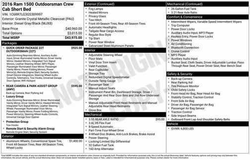 2016 RAM 1500 SLT