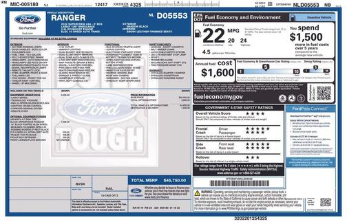 Shadow Black 2022 Ford Ranger Lariat