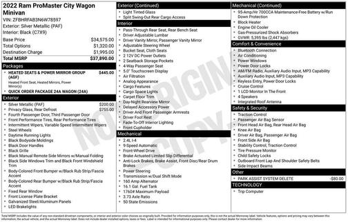 2022 RAM ProMaster City Base