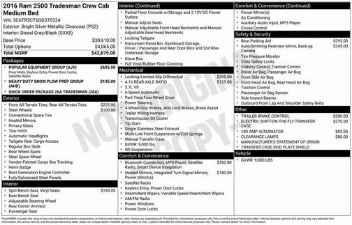 2016 RAM 2500 Tradesman