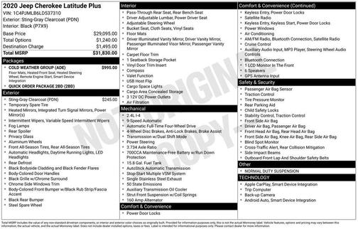 2020 Jeep Cherokee Latitude Plus