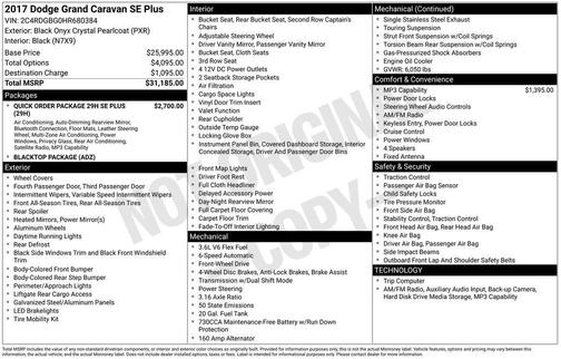 2017 Dodge Grand Caravan SE