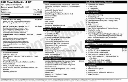 2017 Chevrolet Malibu 1LT