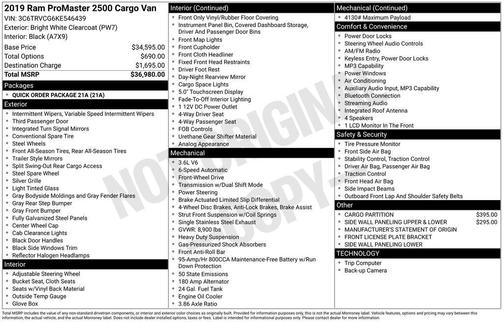 2019 RAM ProMaster 2500 High Roof