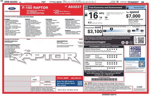 Black 2026 Ford F-150 Raptor