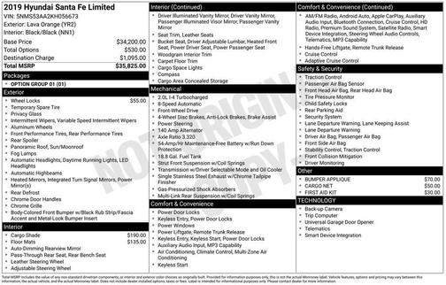 2019 Hyundai SANTA FE 2.0T Limited