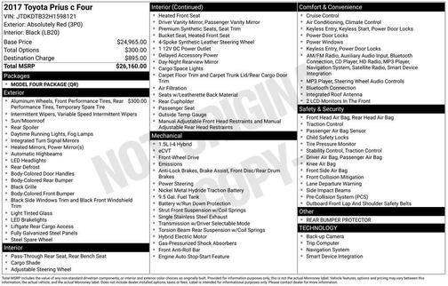 2017 Toyota Prius c Four