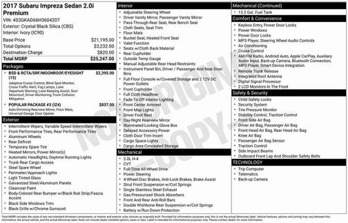 2017 Subaru Impreza 2.0i Premium