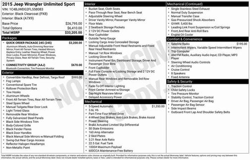 2015 Jeep Wrangler Unlimited Sport