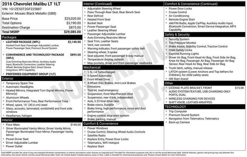 Mosaic Black Metallic 2016 Chevrolet Malibu 1LT