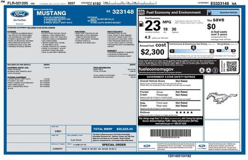 Ingot Silver Metallic 2014 Ford Mustang V6