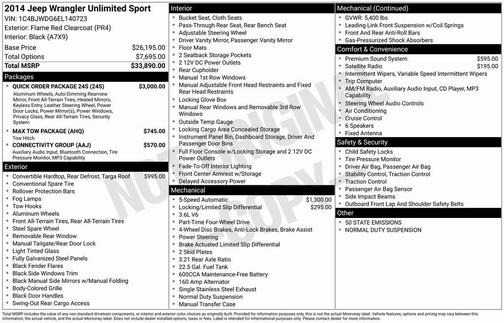 2014 Jeep Wrangler Unlimited Sport