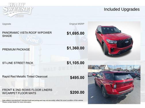 Red Metallic 2025 Ford Explorer ST-Line