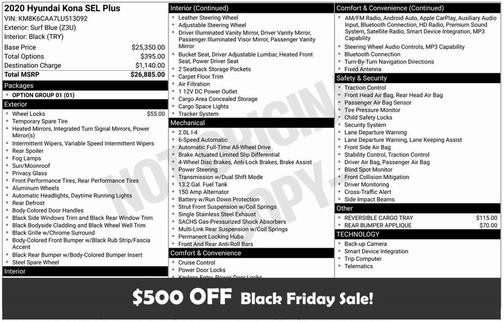 2020 Hyundai KONA SEL Plus