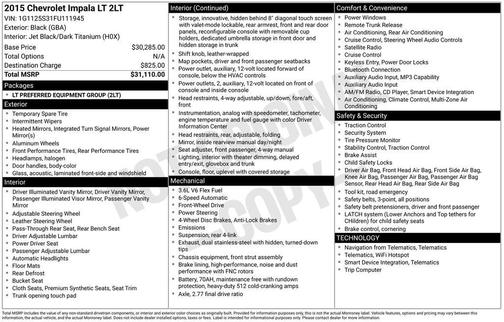 2015 Chevrolet Impala 2LT