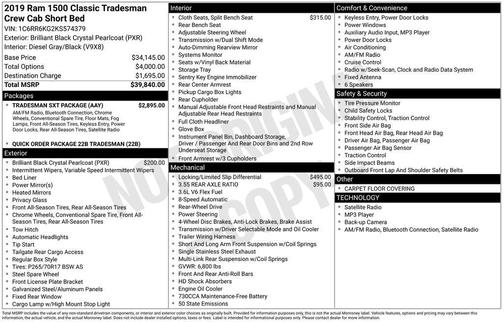2019 RAM 1500 Classic Tradesman