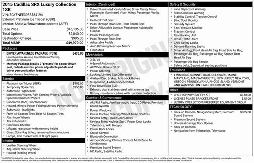 2015 Cadillac SRX Luxury Collection