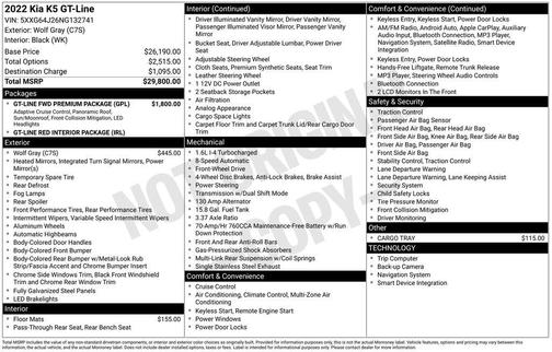 2022 Kia K5 GT-Line