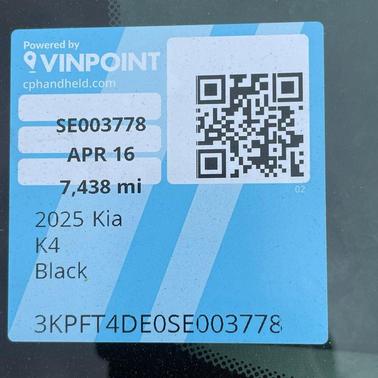 Aurora Black Pearl 2025 Kia K4 LX