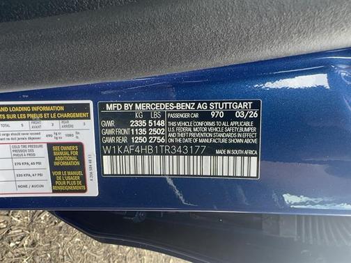 Starling Blue Metallic 2026 Mercedes-Benz C-Class C 300 4MATIC