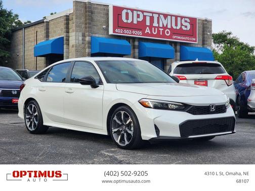 Platinum White Pearl 2025 Honda Civic Hybrid Sport