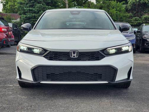 Platinum White Pearl 2025 Honda Civic Hybrid Sport