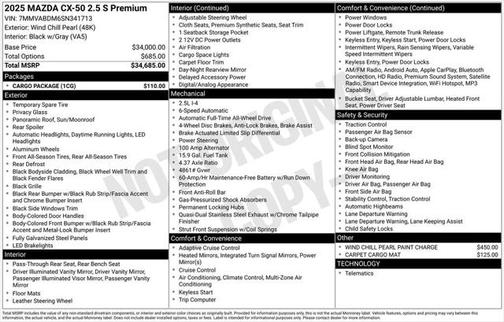 2025 Mazda CX-50 2.5 S Premium Package