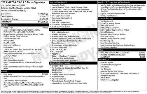 2025 Mazda CX-5 2.5 Turbo Signature
