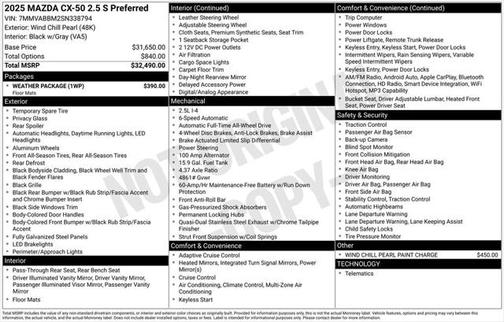 2025 Mazda CX-50 2.5 S Preferred Package