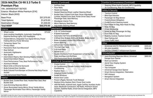 2026 Mazda CX-90 3.3 Turbo S Premium Plus
