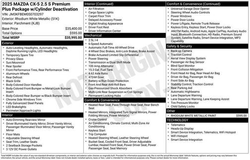 2025 Mazda CX-5 2.5 S Premium Plus