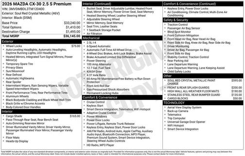 2026 Mazda CX-30 2.5 S Premium Package