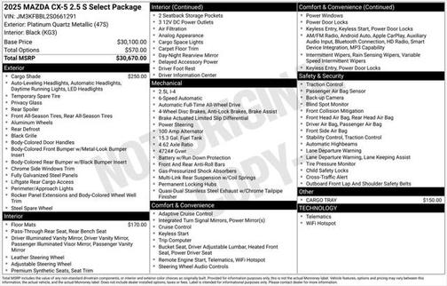 2025 Mazda CX-5 2.5 S Select