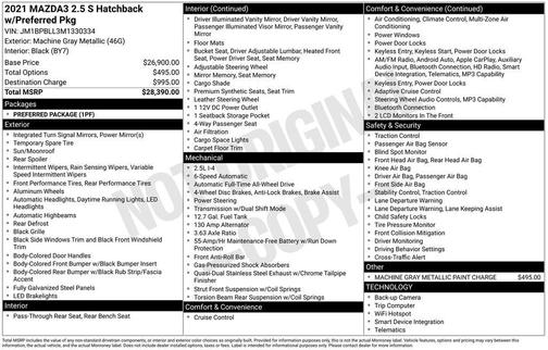 2021 Mazda Mazda3 AWD w/Preferred Package