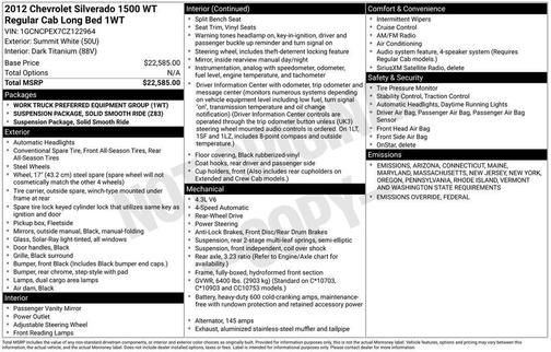 2012 Chevrolet Silverado 1500 Work Truck