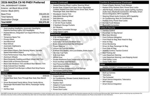 2026 Mazda CX-90 PHEV Preferred