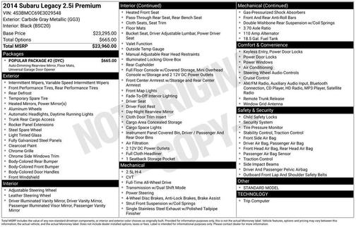 2014 Subaru Legacy Premium