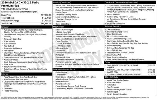 2026 Mazda CX-30 2.5 Turbo Premium Plus Package