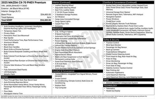2025 Mazda CX-70 PHEV Premium Package
