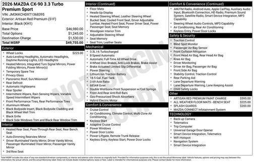 2026 Mazda CX-90 3.3 Turbo Premium Sport