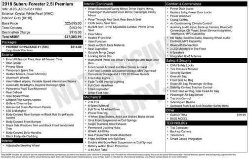 2018 Subaru Forester 2.5i Premium