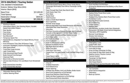 2016 Mazda Mazda3 i Touring