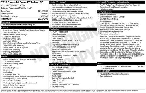 2018 Chevrolet Cruze LT