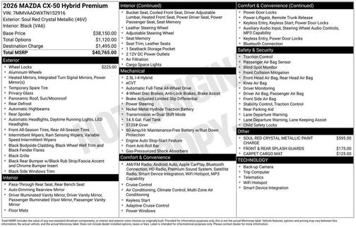 2026 Mazda CX-50 Hybrid Premium