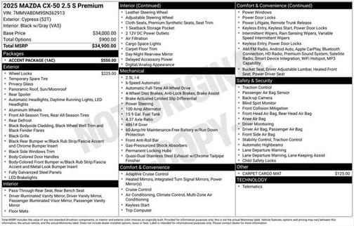 2025 Mazda CX-50 2.5 S Premium Package