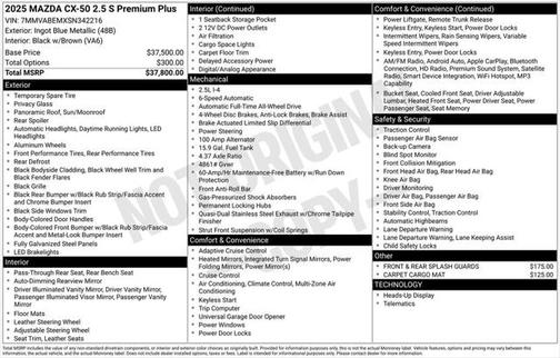 2025 Mazda CX-50 2.5 S Premium Plus Package