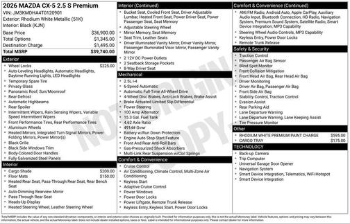2026 Mazda CX-5 2.5 S