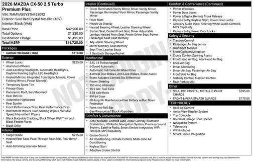 2026 Mazda CX-50 2.5 Turbo Premium Plus Package