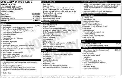 2026 Mazda CX-90 3.3 Turbo S Premium