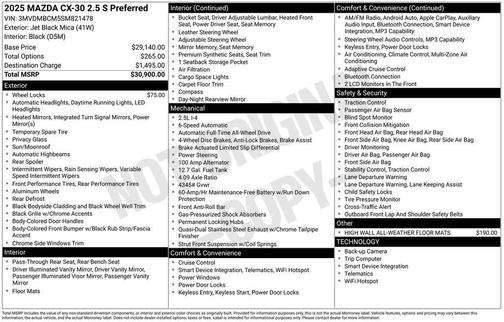2025 Mazda CX-30 2.5 S Preferred Package
